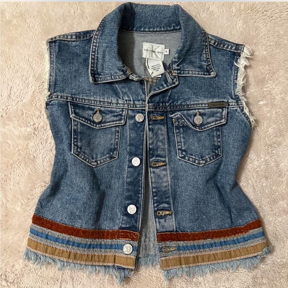 Calvin Klein Blue Denim Vest